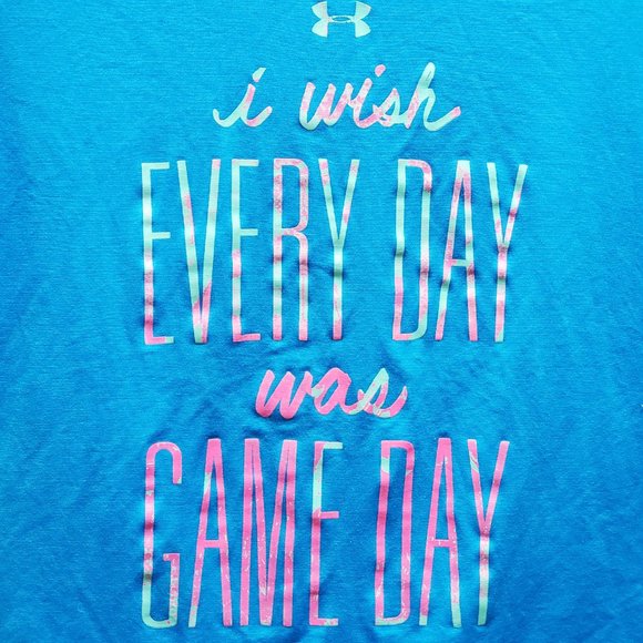 UNDER ARMOUR Blue Heatgear Youth Medium Graphic Tee - Picture 2 of 9